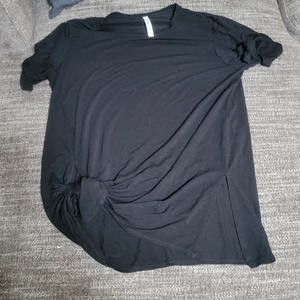 Fabletics size S black Tshirt‎ tie front